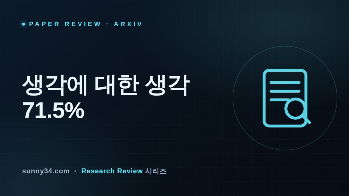 제어만 분리해도 63.7%→71.5%: Meta 에이전틱 메타추론 리뷰 썸네일
